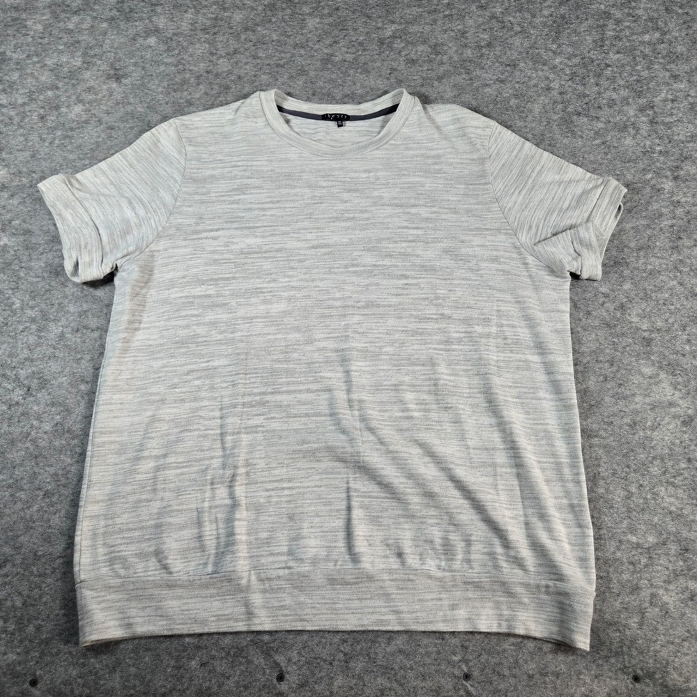 Theory Mens Gray Slub Knit Crewneck Short Sleeve T-Shirt XXL